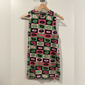 Motel Rocks pink and black bodycon dress